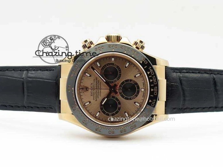 0107 Daytona 116515 Noob 1:1 Best Edition RG Black Dial On Black Leather Strap A NewStyle 3789